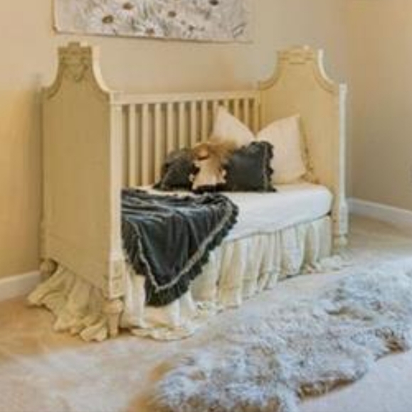 Bella Notte Linen Crib Bedskirt and Fitted Crib Sheet - Picture 5 of 5